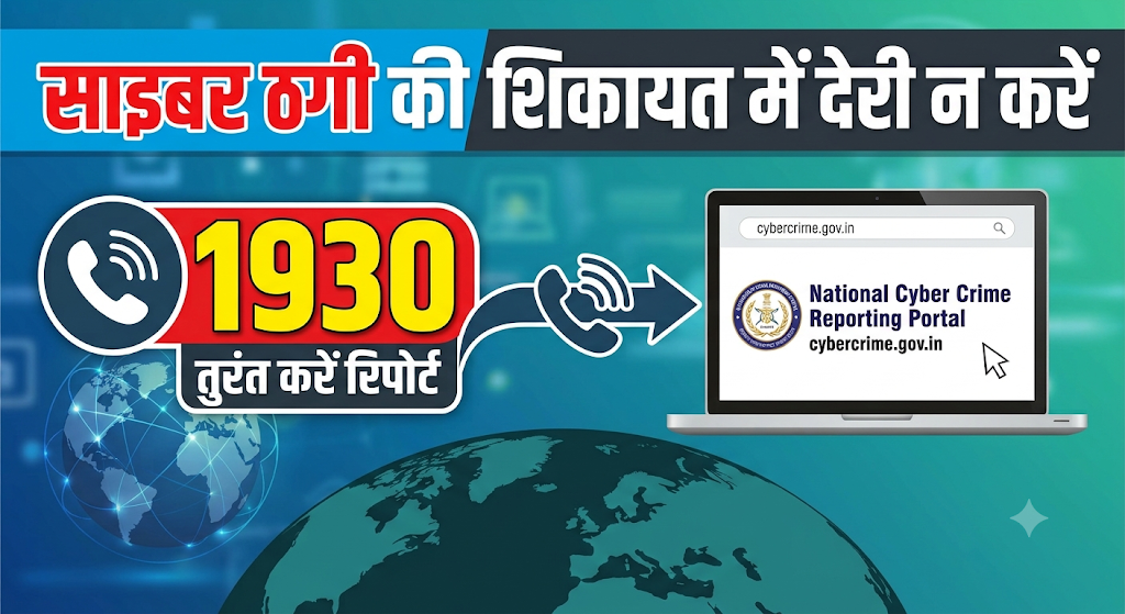 साइबर ठगी की शिकायत में देरी न करें, 1930 और National Cyber Crime Reporting Portal से तुरंत करें रिपोर्ट
